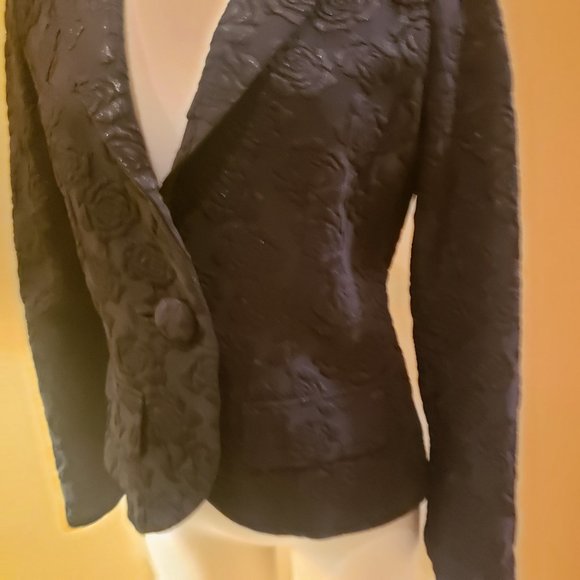 Anne Fontaine Paris Black Floral Natalia Jacket - Picture 4 of 16